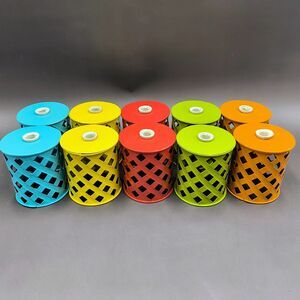 Lot of 10 Metal Lattice String Light Covers for Patio Garden Lights Multicolor